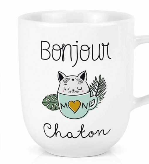 Maxi tasse Bonjour chaton Créa-Bisontine - 1 Maxi tasse Bonjour chaton Créa-Bisontine - 1
