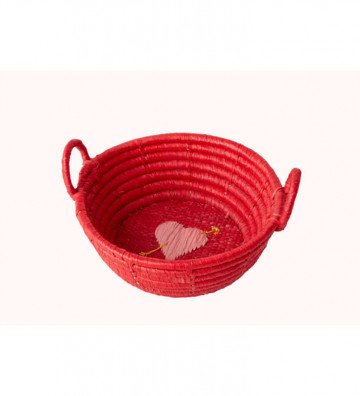 Mini Panier Raffia coeur-...