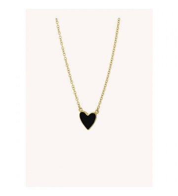 Collier Black Heart - Or